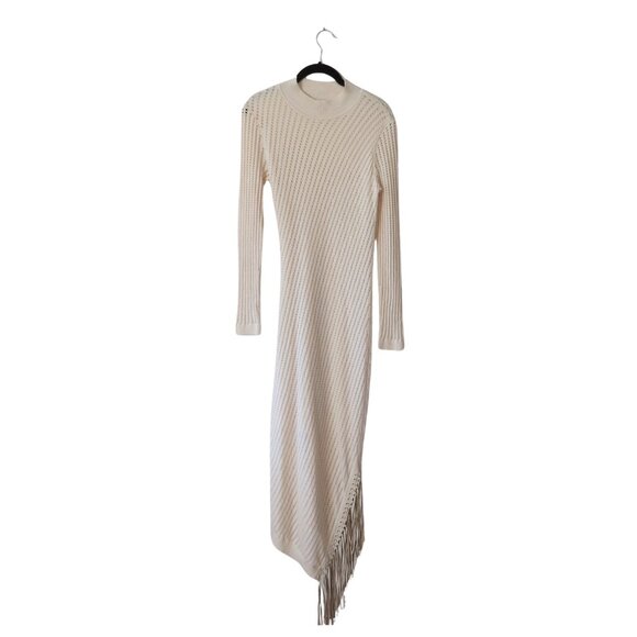 Jonathan Simkhai Eyelet Fringe Knit Midi Dress – Size M (Fits XS/S) – Excellent - Picture 2 of 7